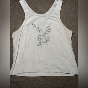 Playboy white crop top. Size small women.